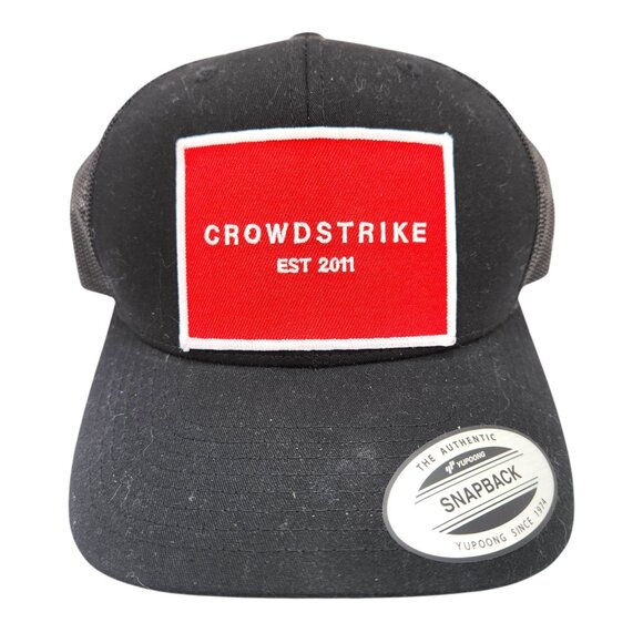 Crowdstrike Est 2011 Black Mesh Snapback Trucker Hat By Yupoong - Picture 1 of 6